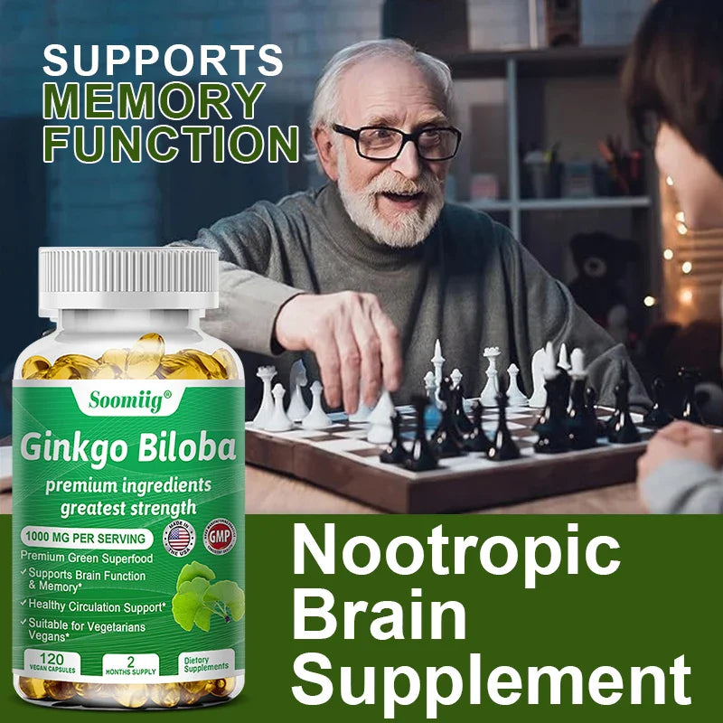 Ginkgo Biloba Capsules – Memory, Focus & Vision Supplement