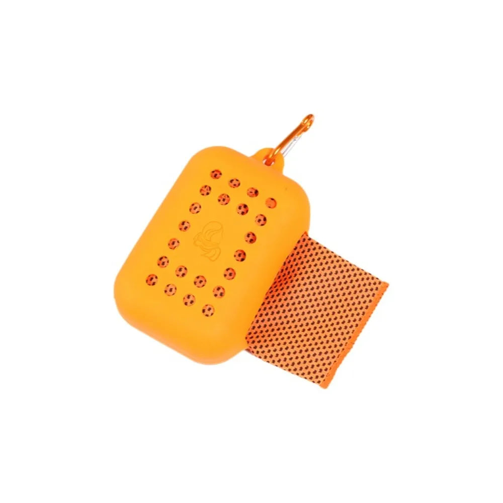 Durable Polyester Cooling Towel Quick Dry Silica Gel Quick Dry Towel Microfiber Absorbent Ice Towel Fitness Training Peaceful Pleasures Health and Wellness Orange