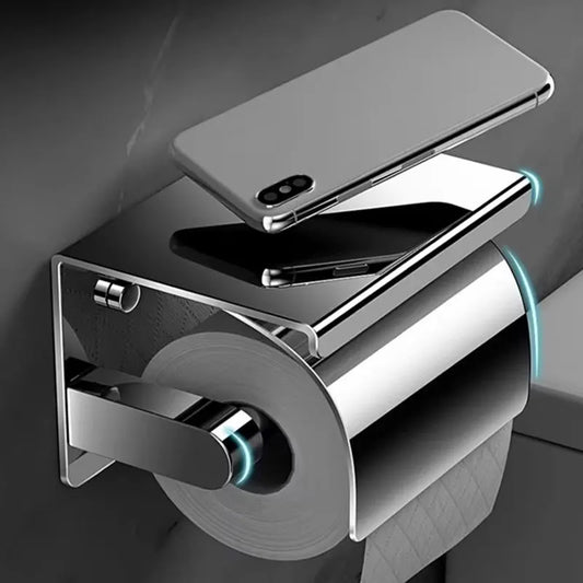 Stainless Steel Wall-Mounted Paper Towel & Toilet Roll Holder Paper Towel Holder Peaceful Pleasures Health and Wellness