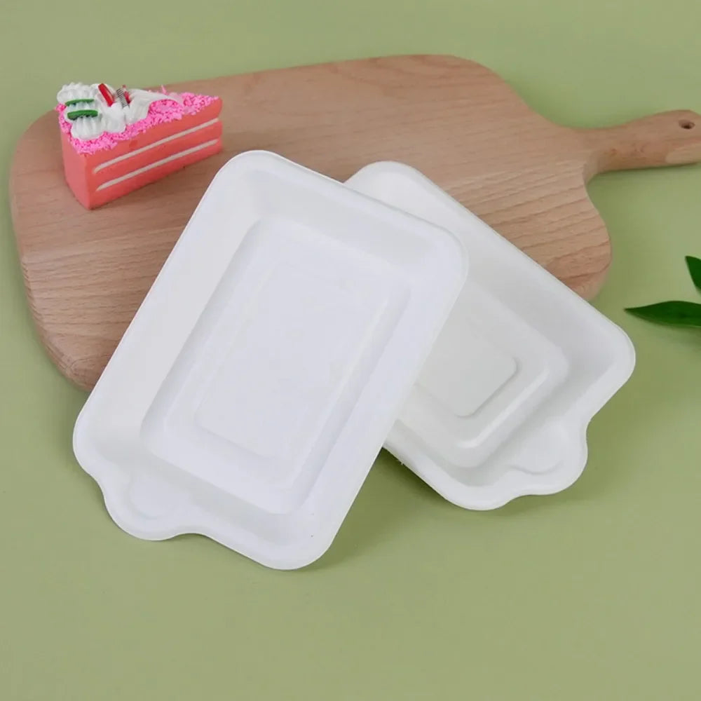100-Pack Biodegradable Square Disposable Paper Plates | Eco Cake