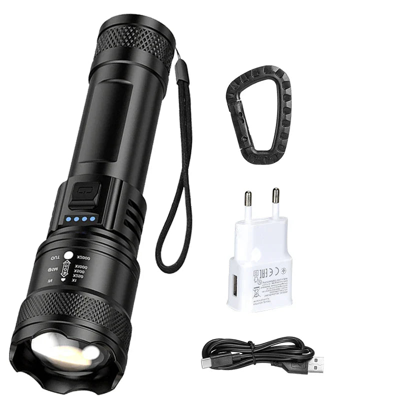 ZHIYU Super Bright USB Rechargeable LED Tactical Flashlight