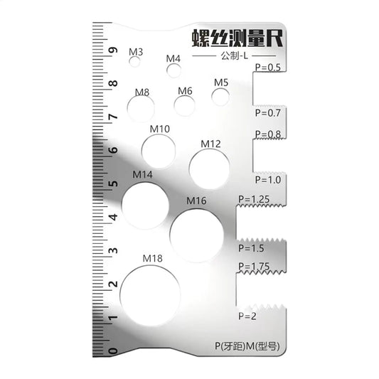Stainless Steel Thread Gauge | Screw Pitch & Diameter Caliper Thread Pitch Gauge Peaceful Pleasures Health and Wellness