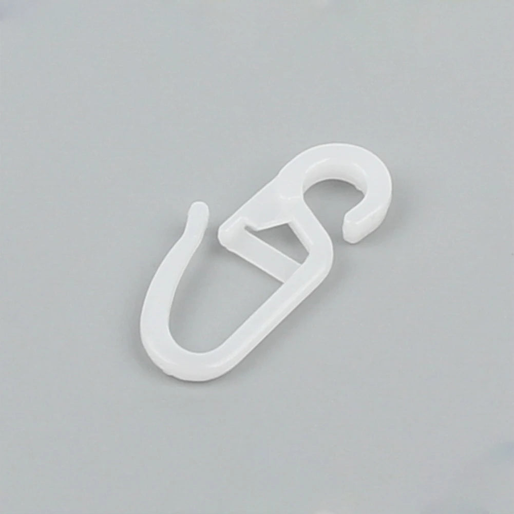 Curtain Folding Hooks Strong Tension Clip Ring Window Hanger White