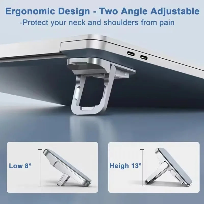 2PCS Foldable Laptop Stand 2 Adjustable Angles Invisible Self-Adhesive Notebook Ergonomic Portable Computer Keyboard Stand Peaceful Pleasures Health and Wellness