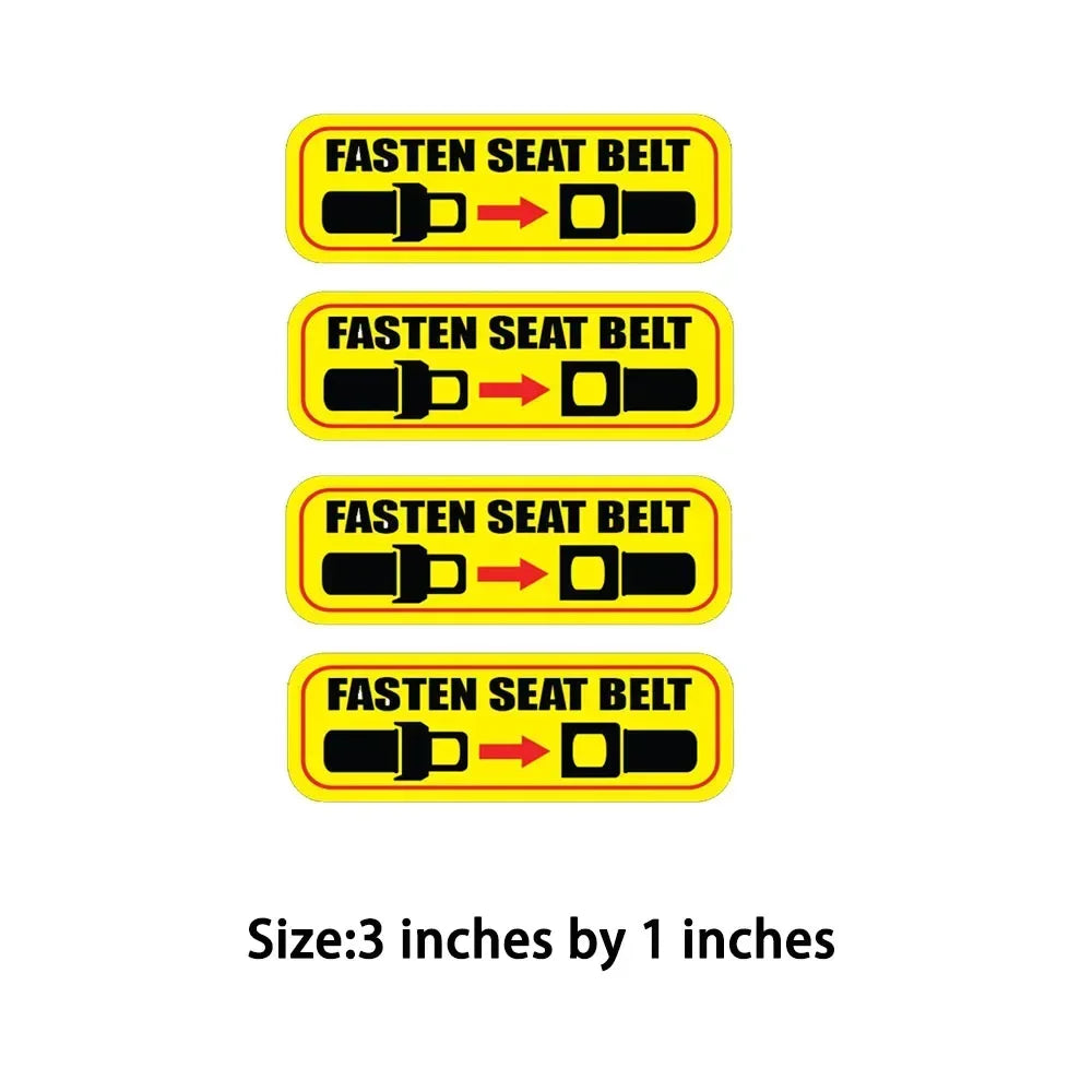 4x 3"x 1" Fasten Seat Belt sticker warning caution vehicle car bus safety strap Peaceful Pleasures Health and Wellness
