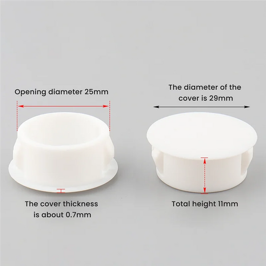 A36T-1Set 8 Sizes Plastic Hole Plugs Assortment Flush Type Snap In Locking Tube Hole Plugs White Peaceful Pleasures Health and Wellness White