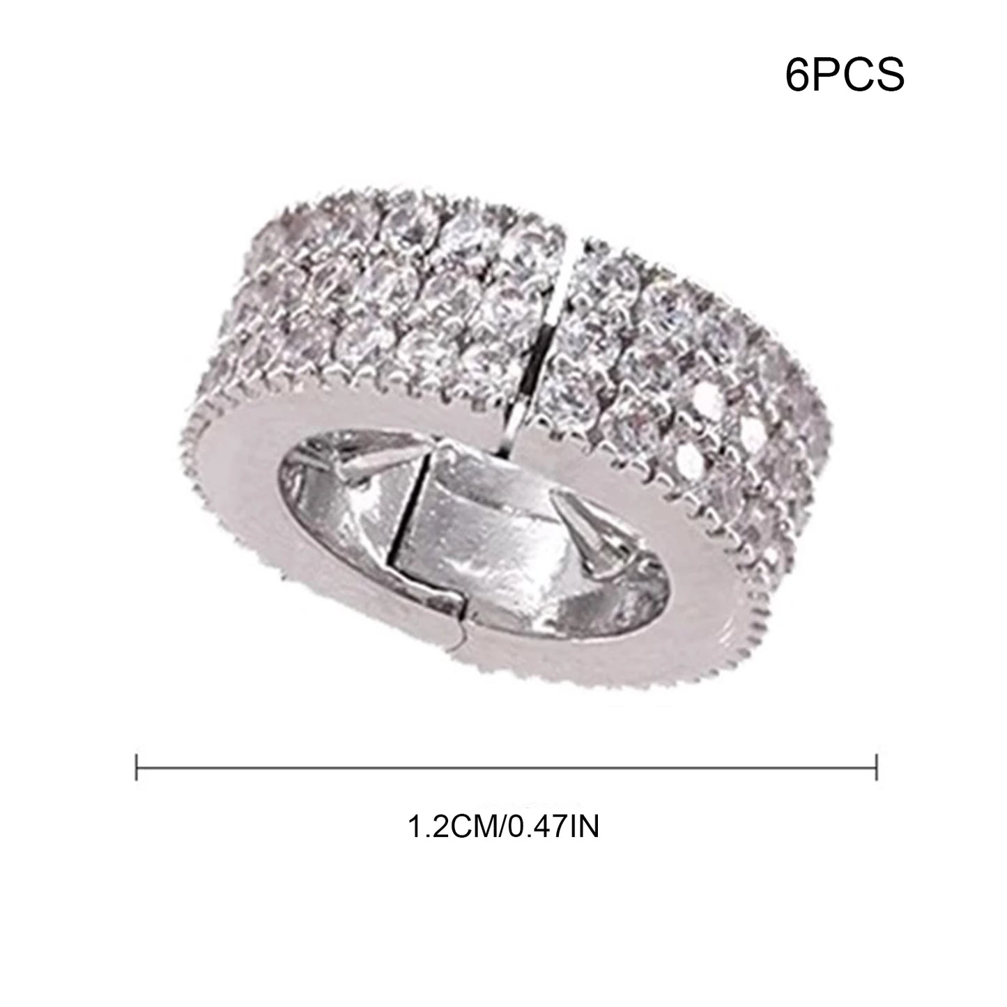 6Pcs Alloy Rhinestone Hair Clips Three Row Design For Bangs And Side Hair Peaceful Pleasures Health and Wellness