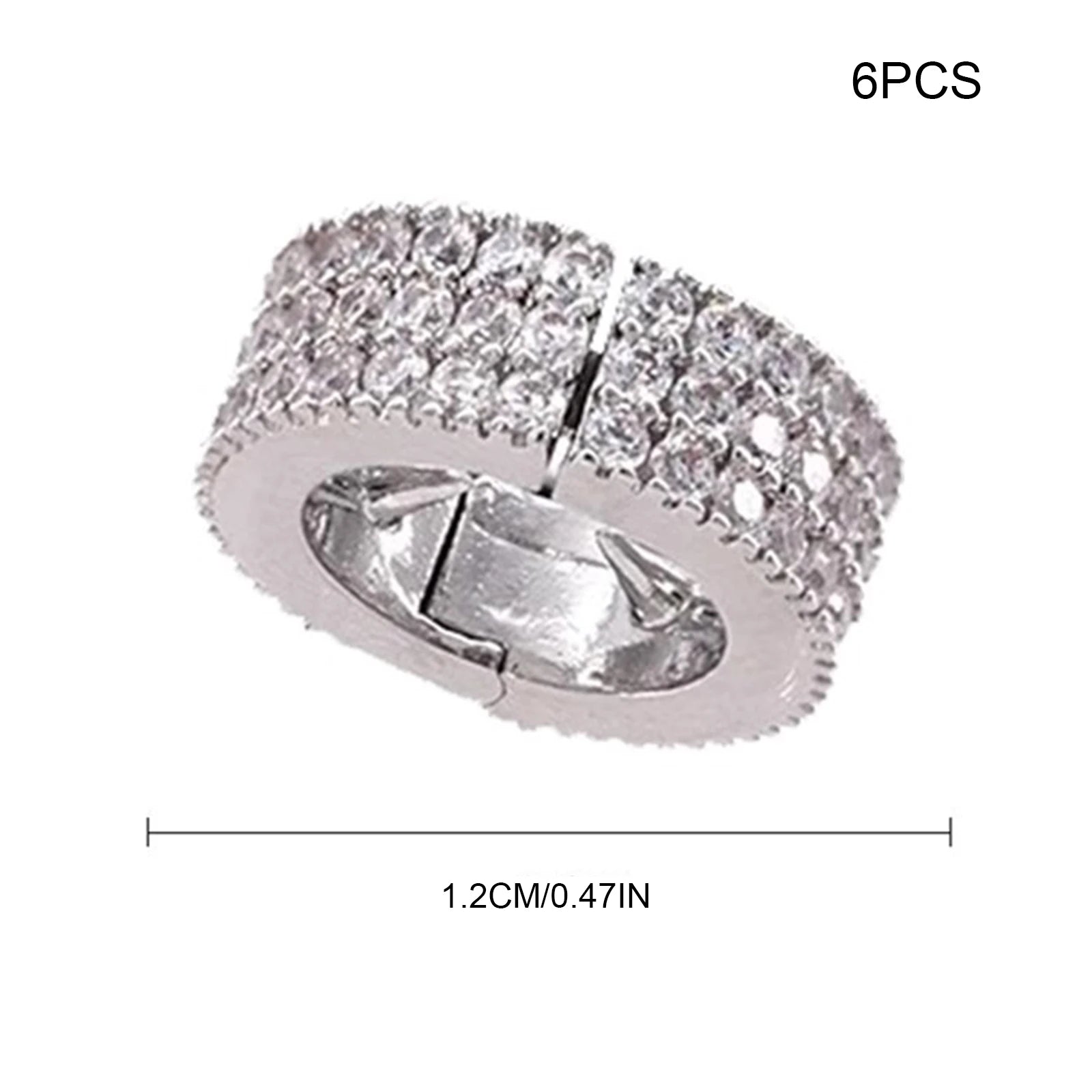 6Pcs Alloy Rhinestone Hair Clips Three Row Design For Bangs And Side Hair Peaceful Pleasures Health and Wellness