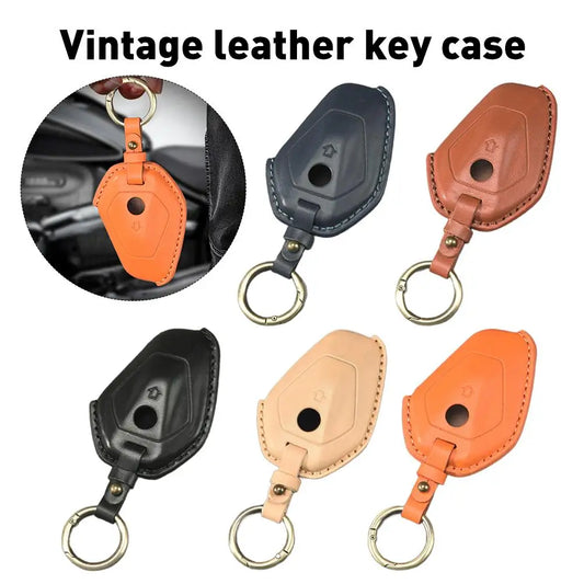 BMW R1300GS R12 Vintage Leather Key Fob Cover | Retro Cowhide Leather Key Fob Cover Oasis Select