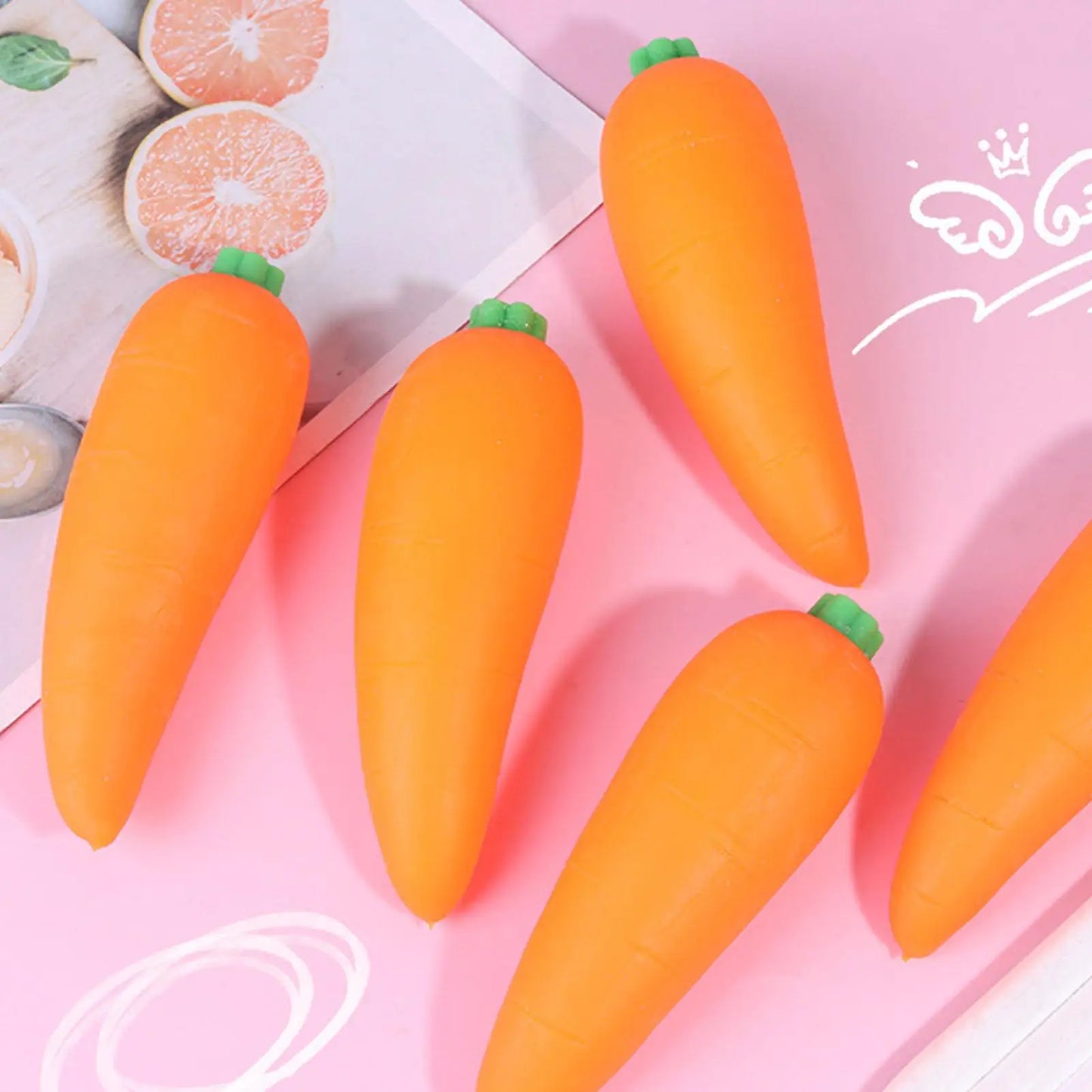 Carrot Squeeze Fidget Toy – Soft Sensory Toy for Kids & Adults Fidget Squeeze Toy Peaceful Pleasures Health and Wellness