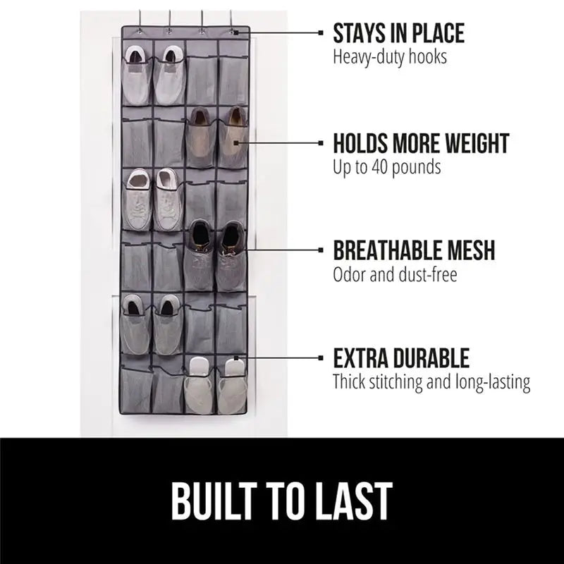 A36T-Non-Slip Breathable Large Space Mesh Pocket Shoe Storage Rack Closet Storage Rack Three-Dimensional Storage Storage Bag Peaceful Pleasures Health and Wellness