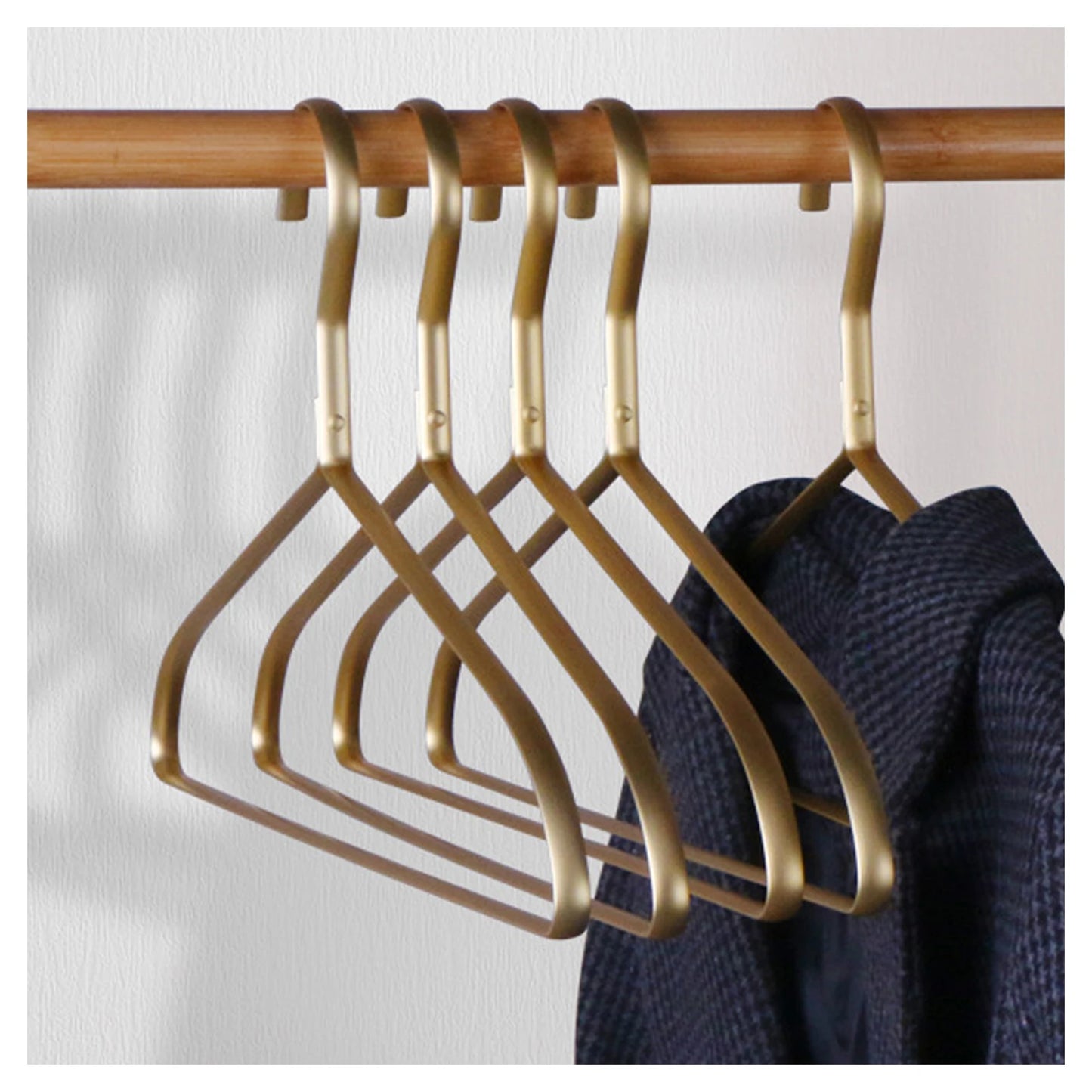 5PCS Aluminum Alloy Clothes Rack Hanging Clothes Rack Home Drying Rack Jacket Coat Hanger Thick Clothes Storage Racks Peaceful Pleasures Health and Wellness 5PCS 2 S