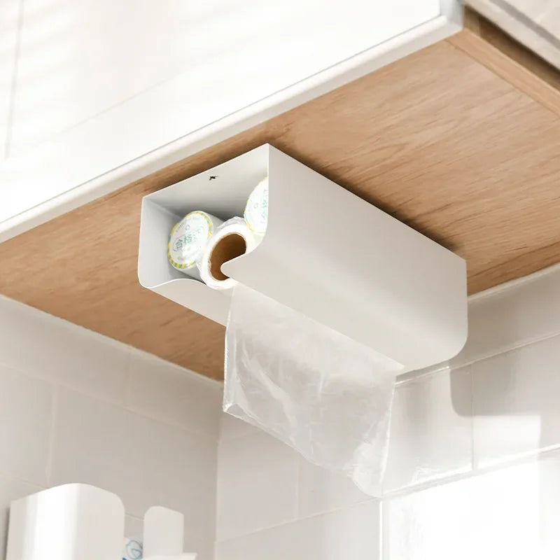 Wall Mounted No punching magnet storage container Garbage Bag Dispenser Self Adhesive Kitchen Bathroom Paper Tissue Holder Peaceful Pleasures Health and Wellness