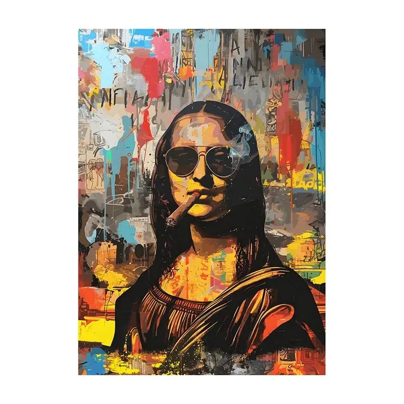 Abstract Graffiti Canvas Wall Art | Colorful Surreal Print