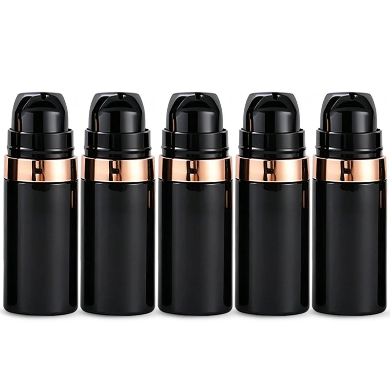 Plastic Pump Bottle Vacuum Pump Bottle Travel Bottling Container Black Lightproof Airless Spray Bottle Lotion 15ml 30ml 50ml Peaceful Pleasures Health and Wellness B-Lotion-10ml-5pcs