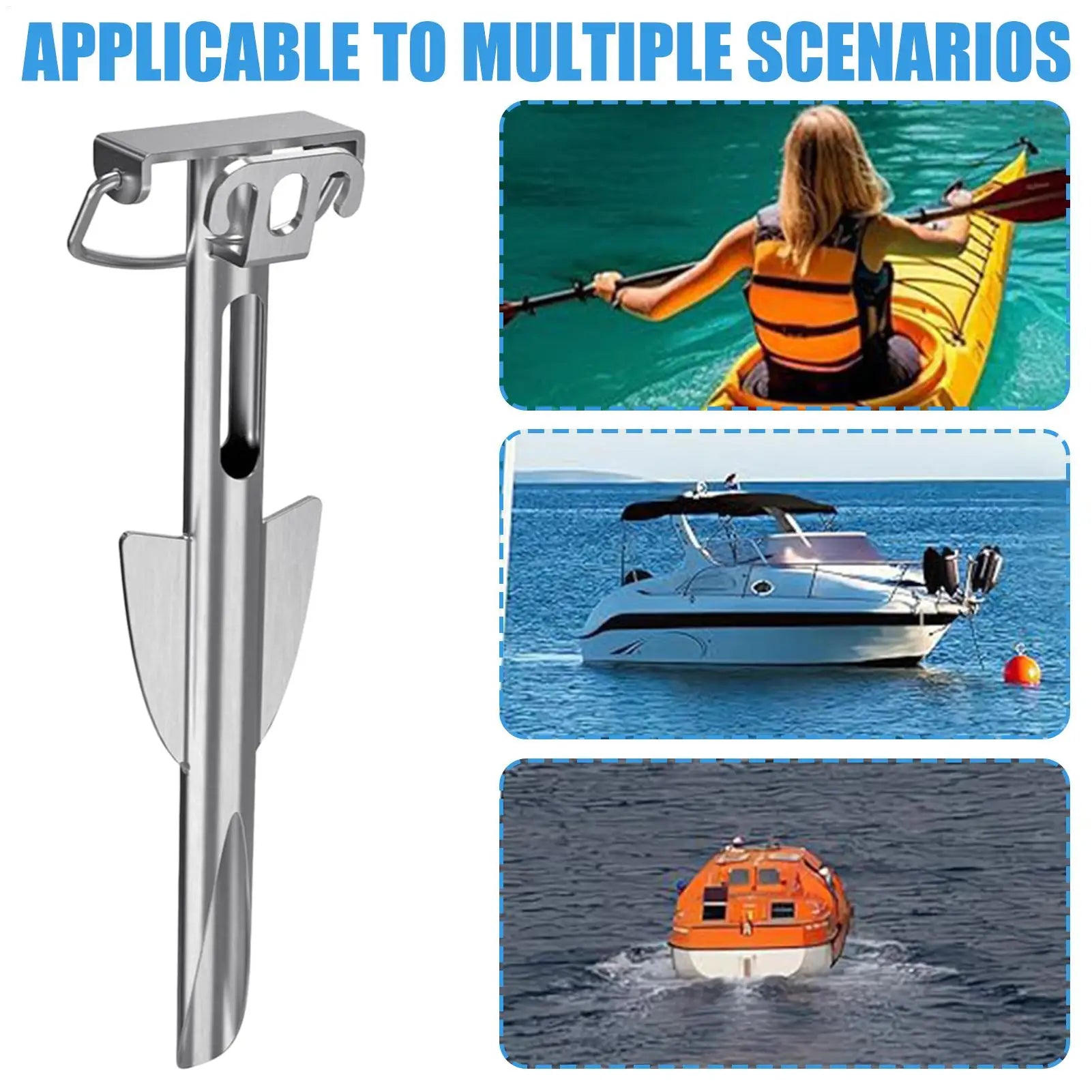 Stainless Steel Paddleboard Anchors Rustproof Beach Anchors For Kayak Inflatable Boat Raft Pontoon Fishing Water Sports Peaceful Pleasures Health and Wellness