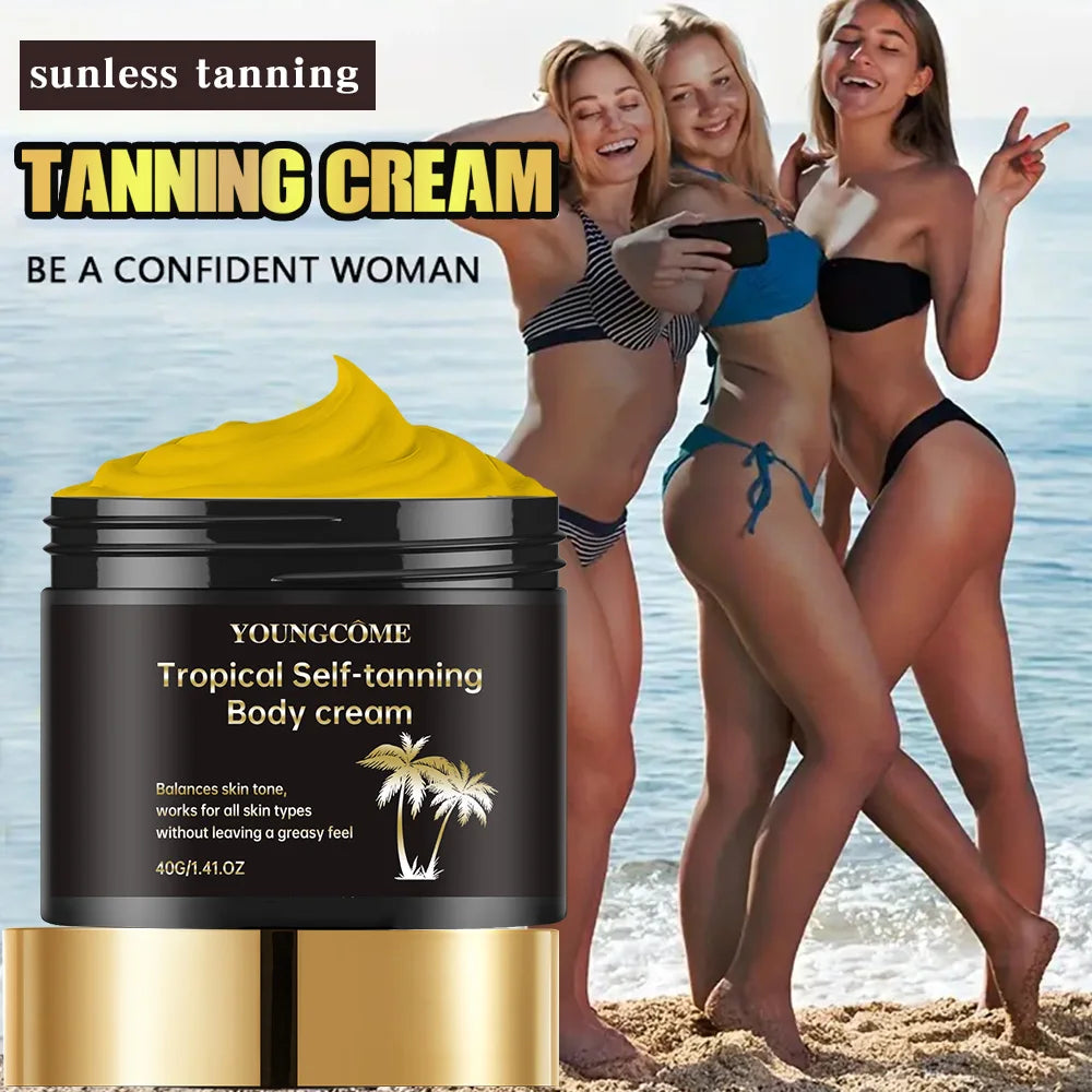  Body Tanning Cream Self Tanner Booster Brown Sun Bronzer Repair Nourishing Skin Coloring Sunless Lotion Peaceful Pleasures Health and Wellness