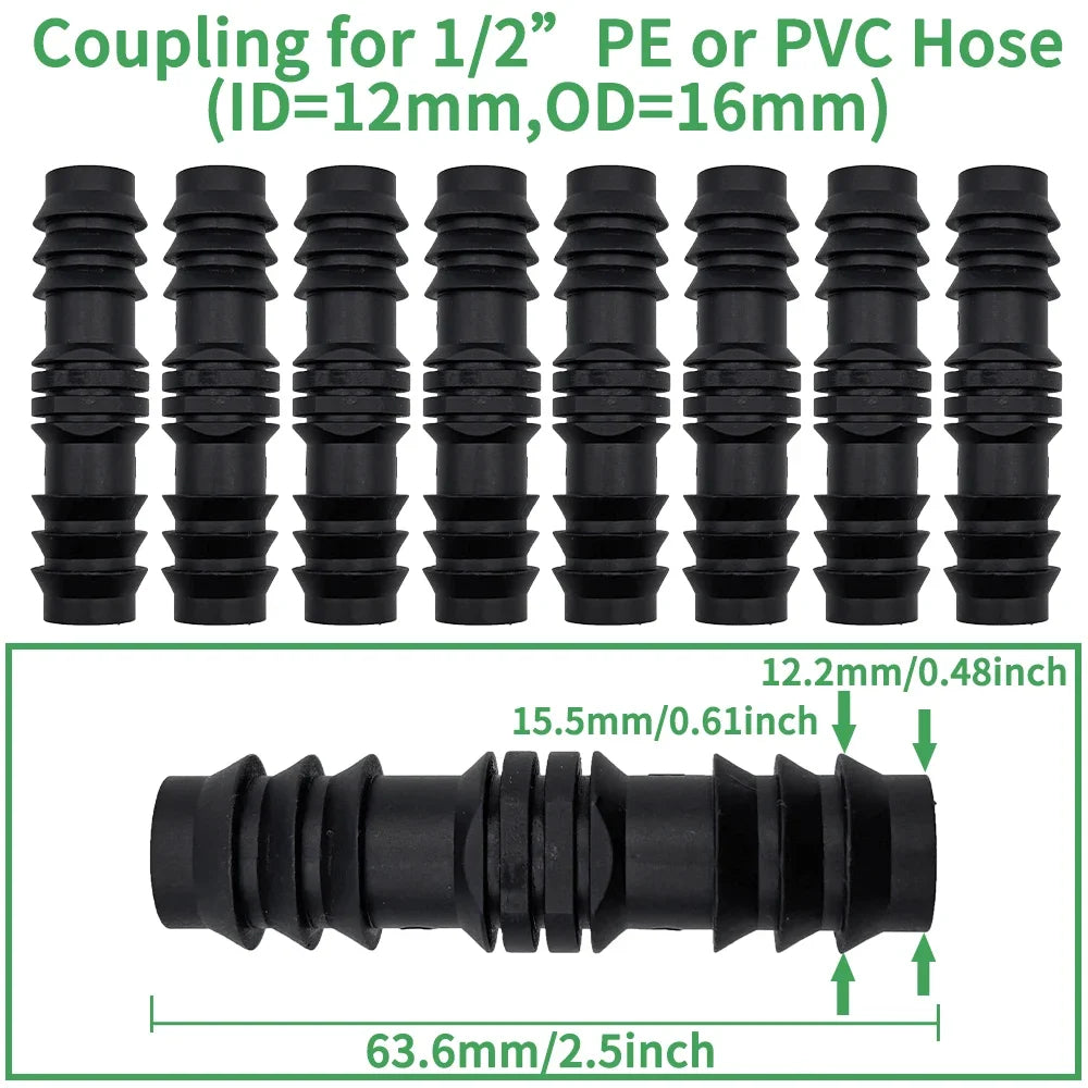 34Pcs 1/2" Drip Irrigation Fittings Kit Straight Tee Elbow Plug For 1/2 Inch 16mm Tubing Garden Watering Hose Connect Peaceful Pleasures Health and Wellness