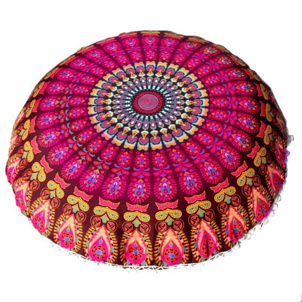 Round Pattern Pillowcase Bohemian Cushion Cover Floor Printed Pillows