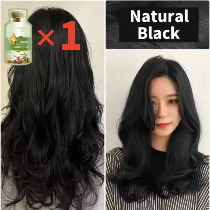 Natural Herbal Hair Dye Shampoo 3-in-1 | Gray to Dark Brown & Black Peaceful Pleasures Health and Wellness 30ml Black