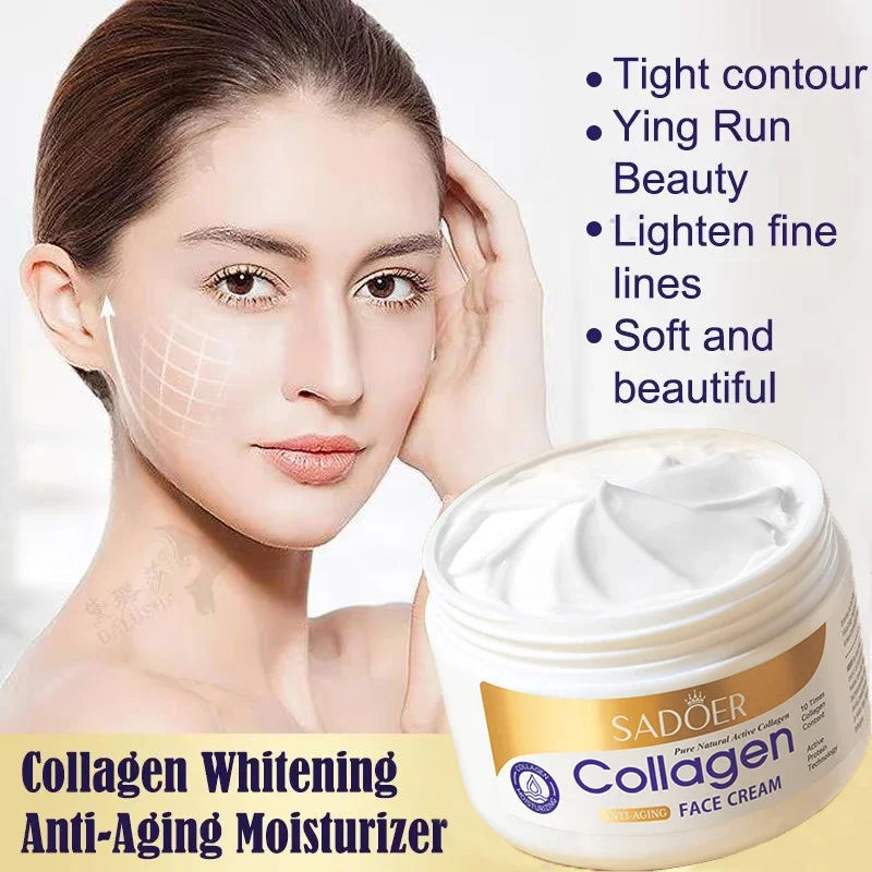 SADOER Collagen Skin Care Moisturizing Face Cream Hyaluronic Facial Serum Firming Lifting Anti-Aging Facial Skin Care Serum Peaceful Pleasures Health and Wellness