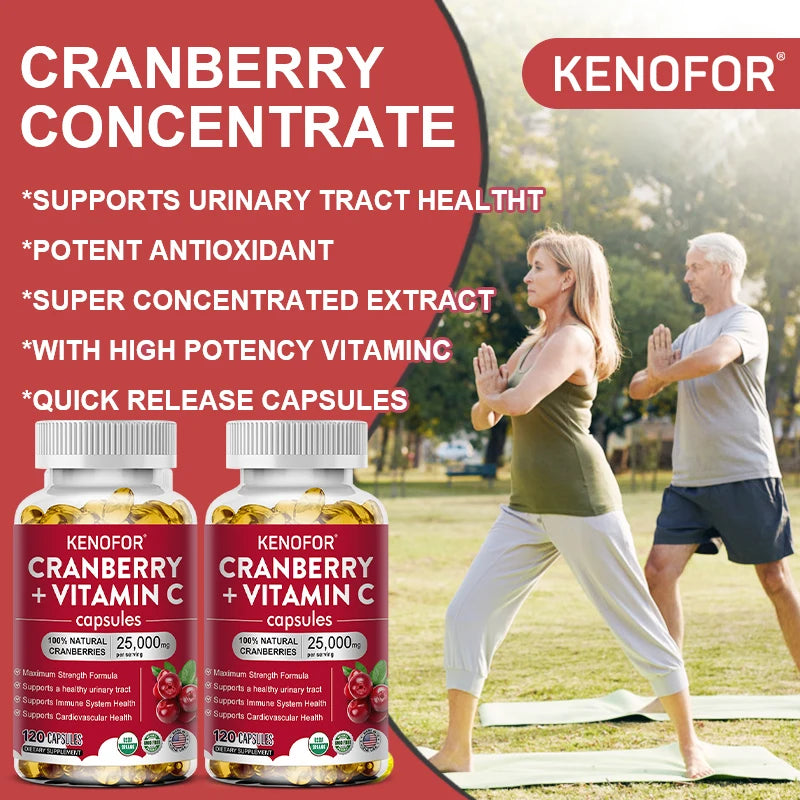 Cranberry 25,000mg + Vitamin C Supplement | Urinary & Immune Health