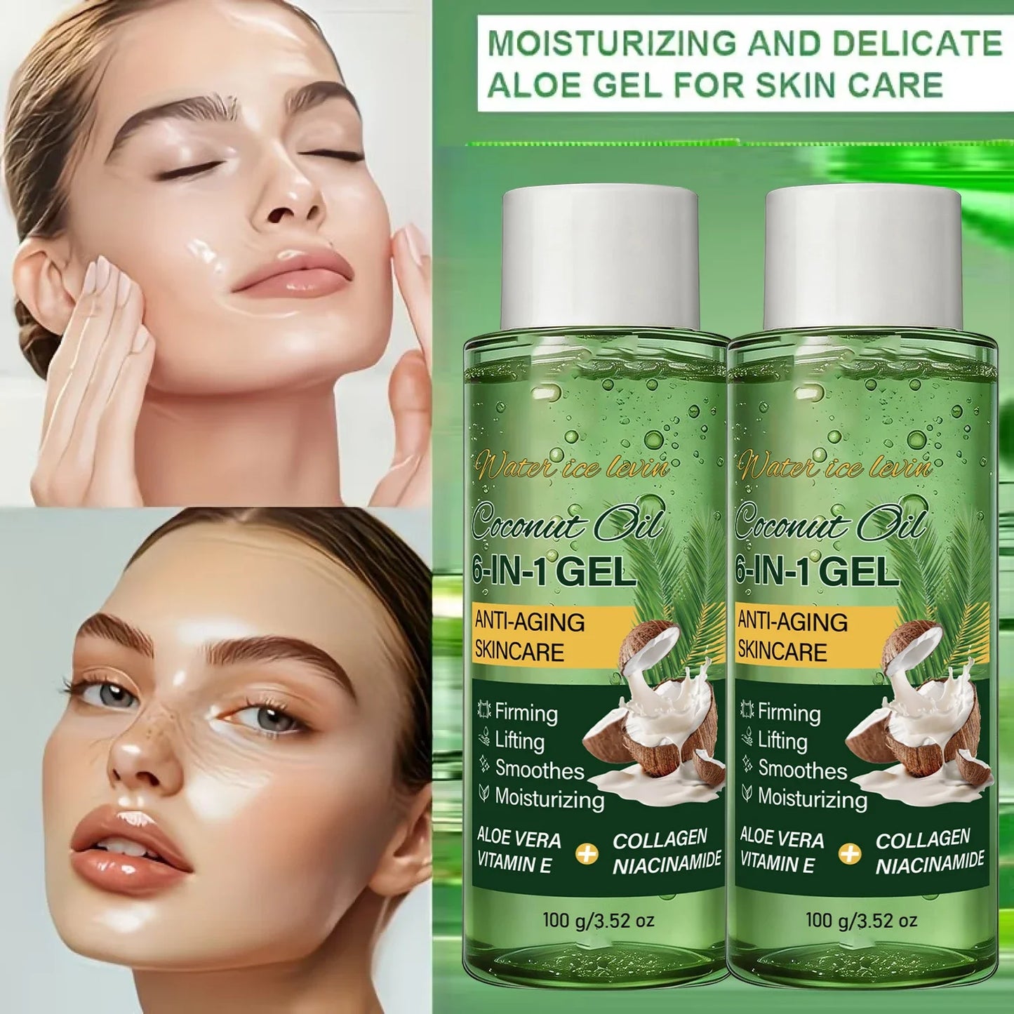 Coconut Anti-Aging Gel – Collagen & Aloe Vera Firming Cream
