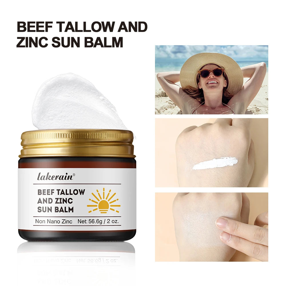 Sunscreen Makeup Beef Tallow and Zinc Sun Balm Sun Protection Moisturizing and Antioxidant Care for Your Skin Peaceful Pleasures Health and Wellness