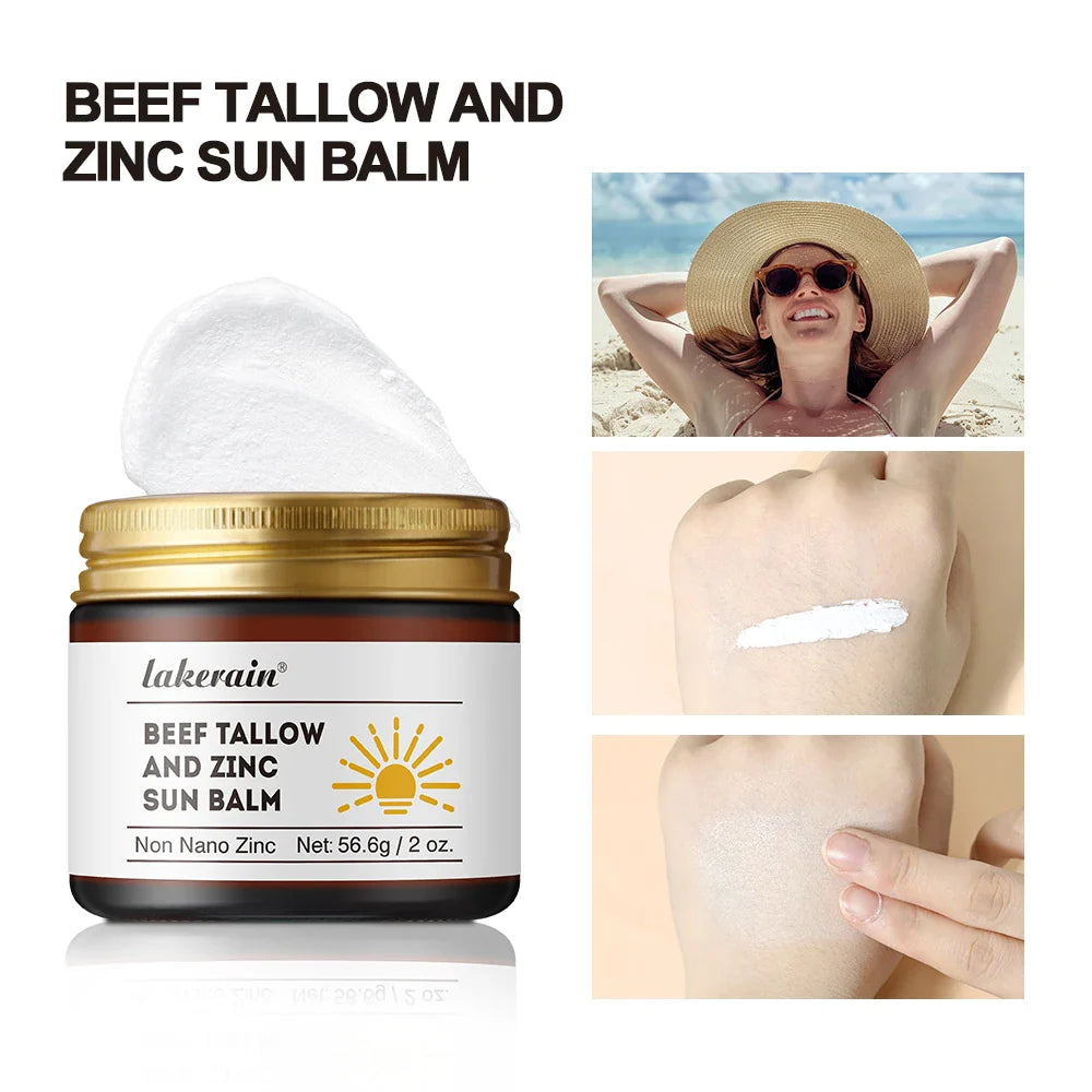 Beef Tallow & Zinc Sun Balm – Moisturizing Sunscreen Cream