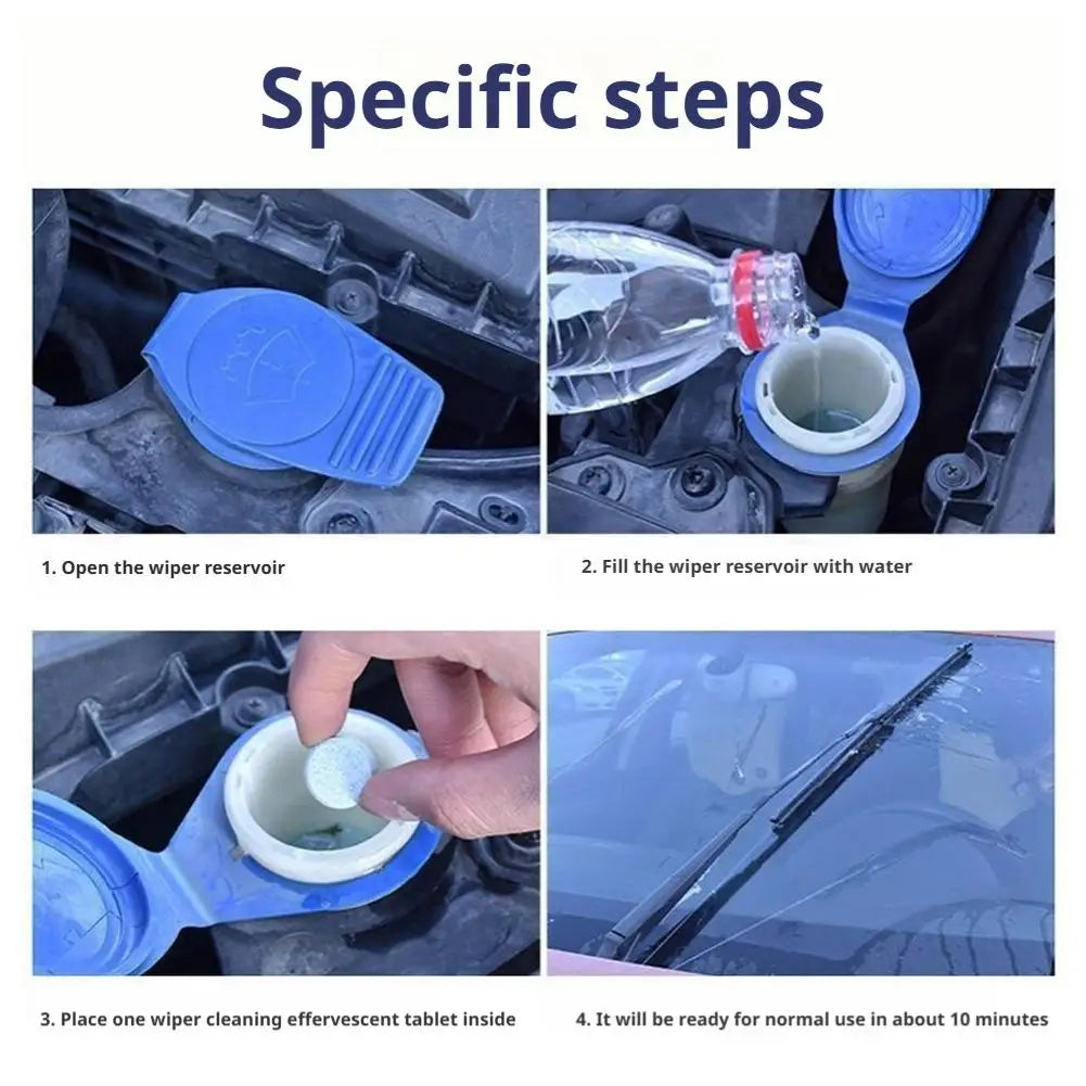 Car Windshield Glass Concentrated Washer Tablets Car Effervescent Washer Fluid Wiper Glass Solid Cleaning Tablets For Car Window Peaceful Pleasures Health and Wellness