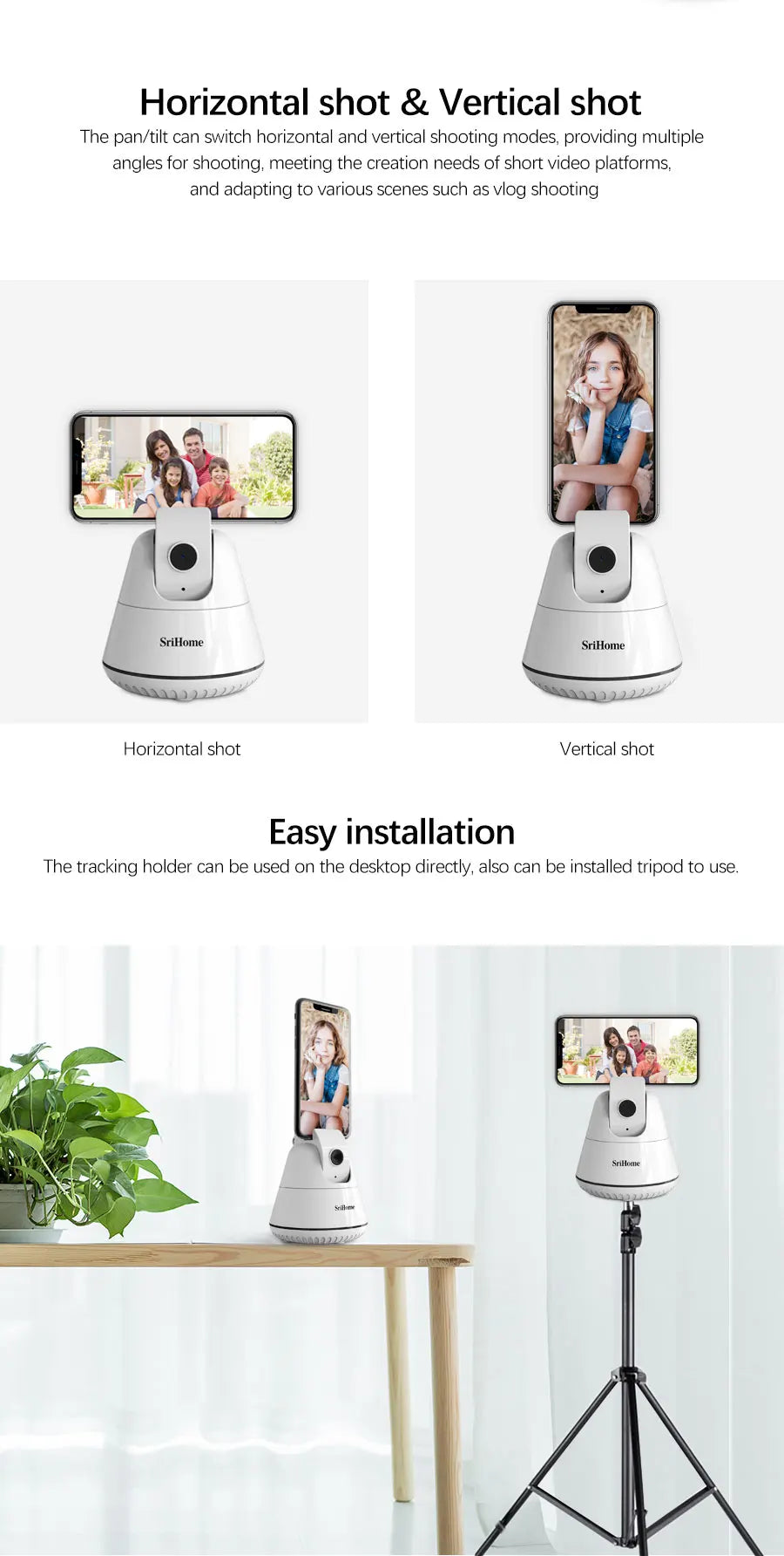 360° AI Auto Face Tracking Selfie Stick Tripod | 1080P Peaceful Pleasures Health and Wellness