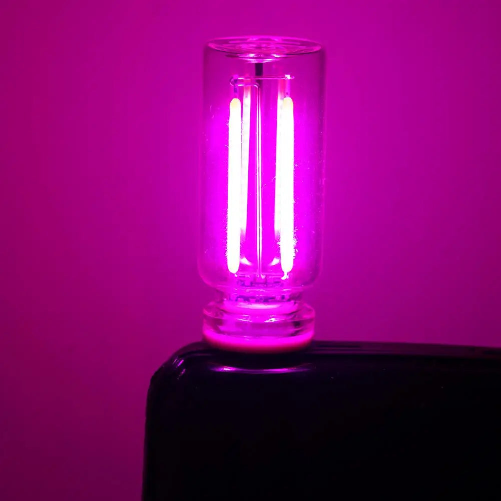 Car USB Night Light Touch control Dimmable LED Filament Lamp USB Plug and Play Decorative Atmosphere Light for Car Bedroom Peaceful Pleasures Health and Wellness