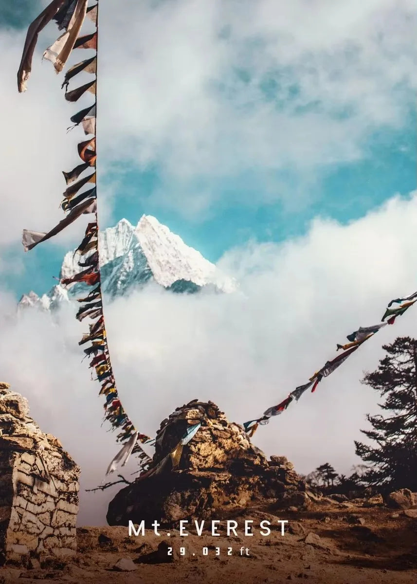 Mount Everest Panoramic Canvas Wall Art | Mountain Print