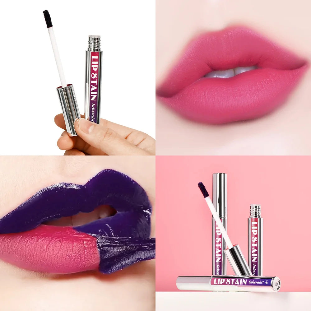 Long Lasting Waterproof Peel Off Lip Stain Lip Tint Transfer Proof Non-stick Cup Matte Reveal Lip Stain Cosmetics for Women Peaceful Pleasures Health and Wellness metal pipe pink