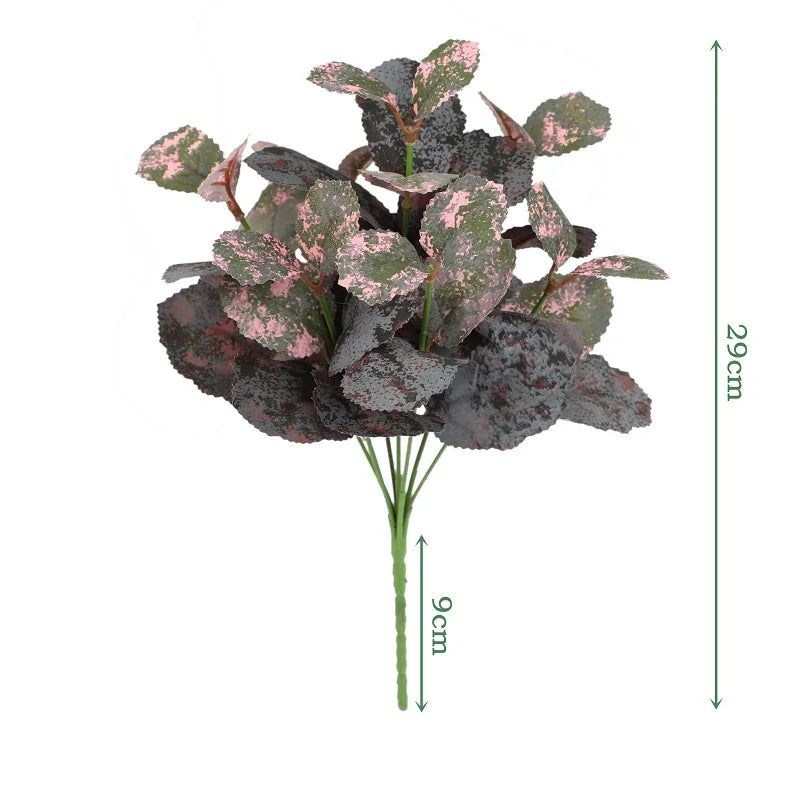 Silk Artificial Tortoiseshell Bamboo Dieffenbachia Fake Leaves