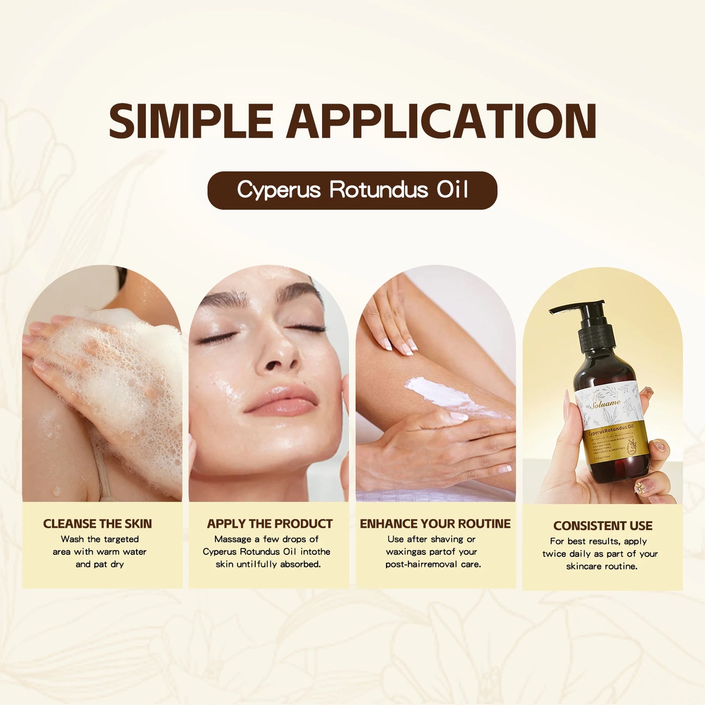 Cyperus Rotundus Oil for Hair Growth Reduction and Skin Care