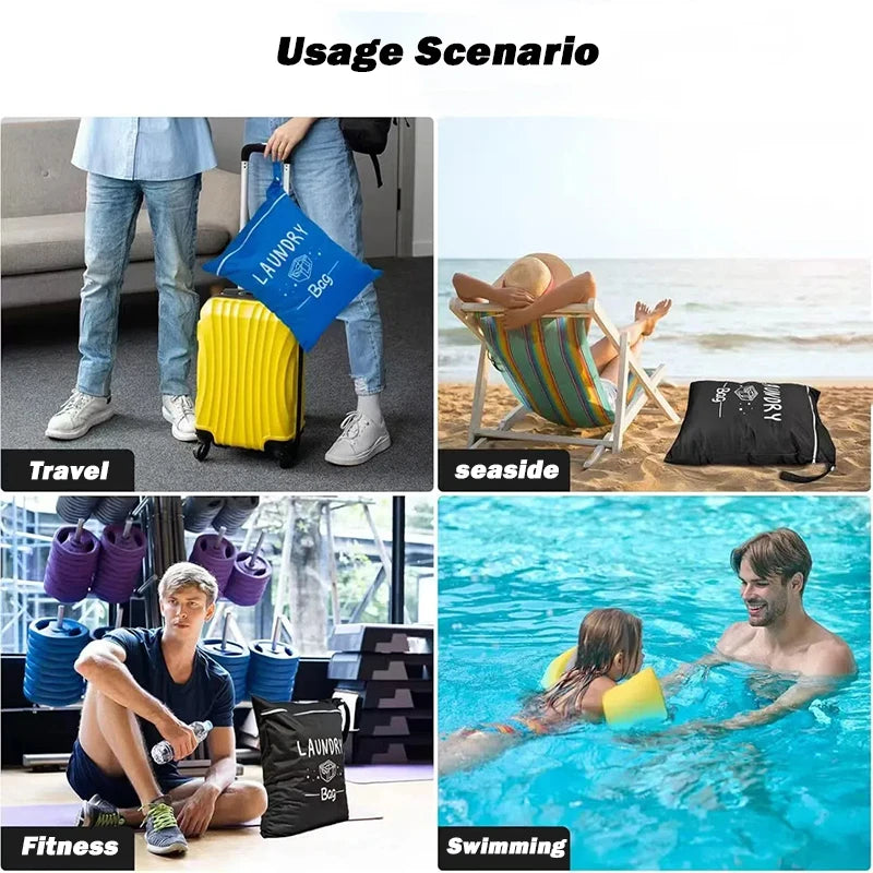 Waterproof Zip Laundry Bag – Reusable Wet Bag for Travel & Gym