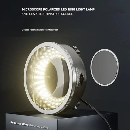 IFixes IL37 Microscope Polarized 96 LED Ring Light Lamp Anti Glare Illuminators Remover Glare Restoring Colors Soldering Repair Peaceful Pleasures Health and Wellness