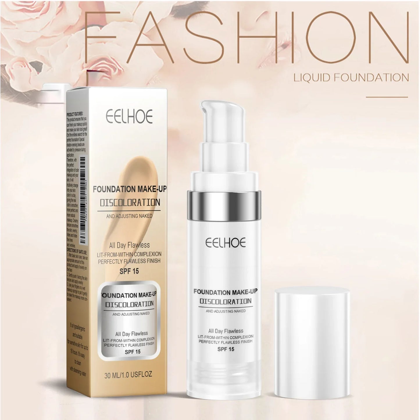 EELHOE Liquid Foundation – Full Coverage, Oil-Control & Hydrating