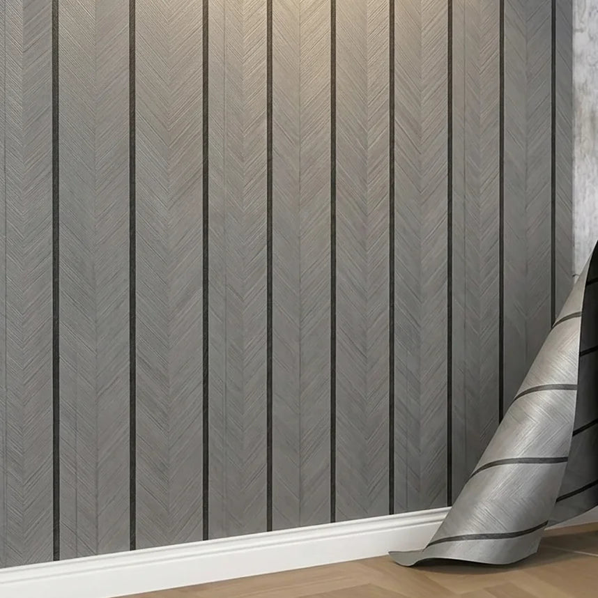 Peel & Stick Wallpaper Brown Grid Faux Plaid Waterproof PVC