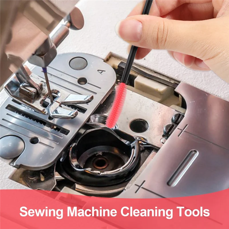 A36T-For Sewing Machine Cleaner Reusable Silicone Brushes 20Pcs Cleaning Brush Gadgets Quilting Tool Kit Supplies Peaceful Pleasures Health and Wellness Red