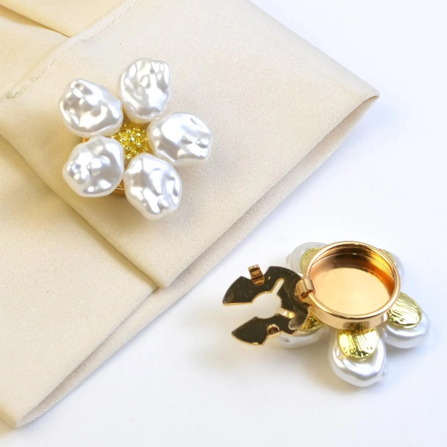 Flower Pearl Rhinestone Button Covers for Women's Shirts & Blouses