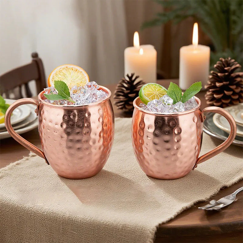 100% Copper Moscow Mule Mug Durable Coppery Beer Mugs 12OZ Coffee Mug Milk Cup Pure Copper Bar Cup Drinkware Peaceful Pleasures Health and Wellness
