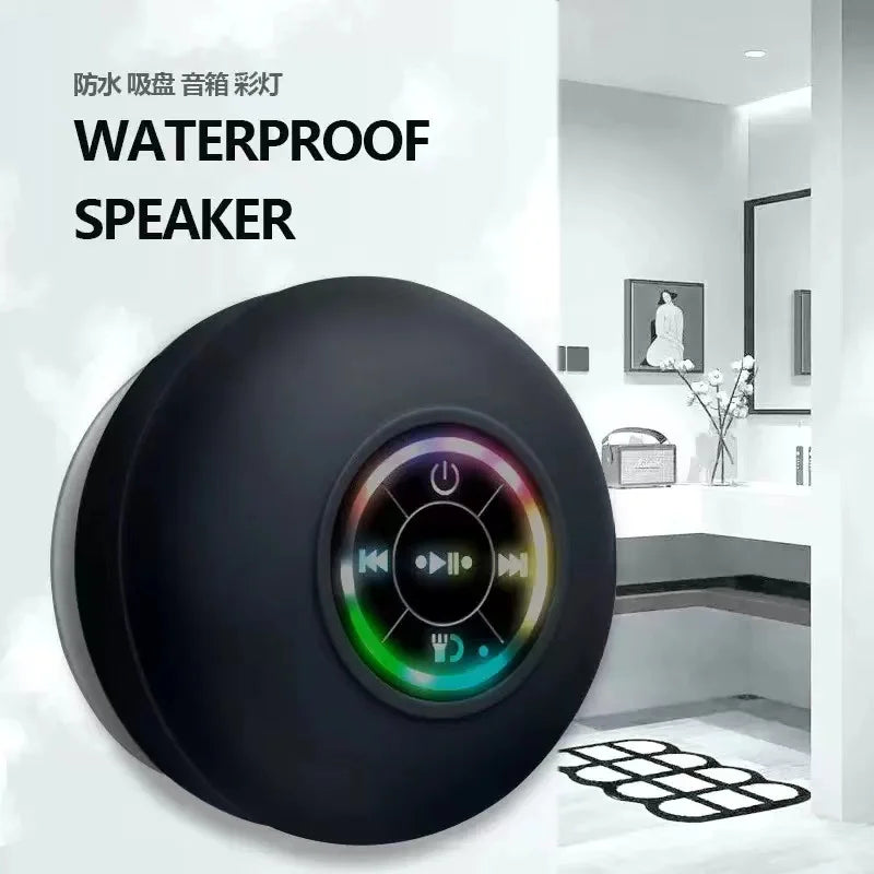 Mini Waterproof Bluetooth Shower Speaker with RGB Light