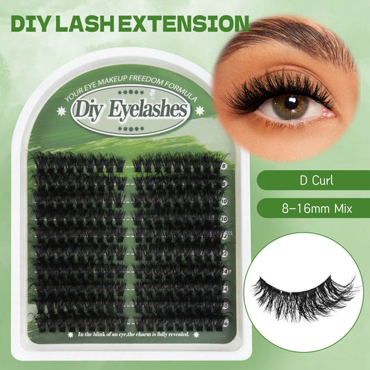 180 Clusters European Fluffy Thick Eyelashes Single Cluster Natural Curling Spiky Manga Eyelash Extensions For Enlarge Your Eyes Peaceful Pleasures Health and Wellness