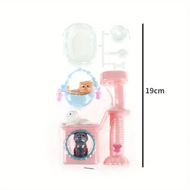 Kawaii Mini Cat & Dog Dollhouse Figures – 2 Sets | 1:12 Scale