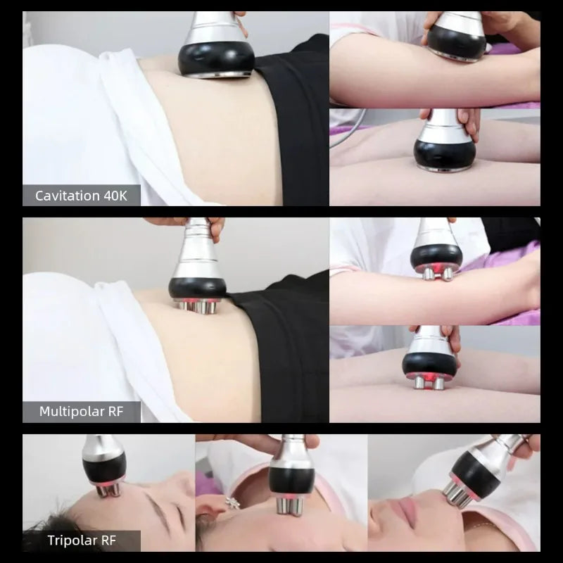 3-in-1 40K Body LossWeight Massager Cavitation Machine Multi-Functional Device Face Body Tightening Lifting Beauty Salon Peaceful Pleasures Health and Wellness