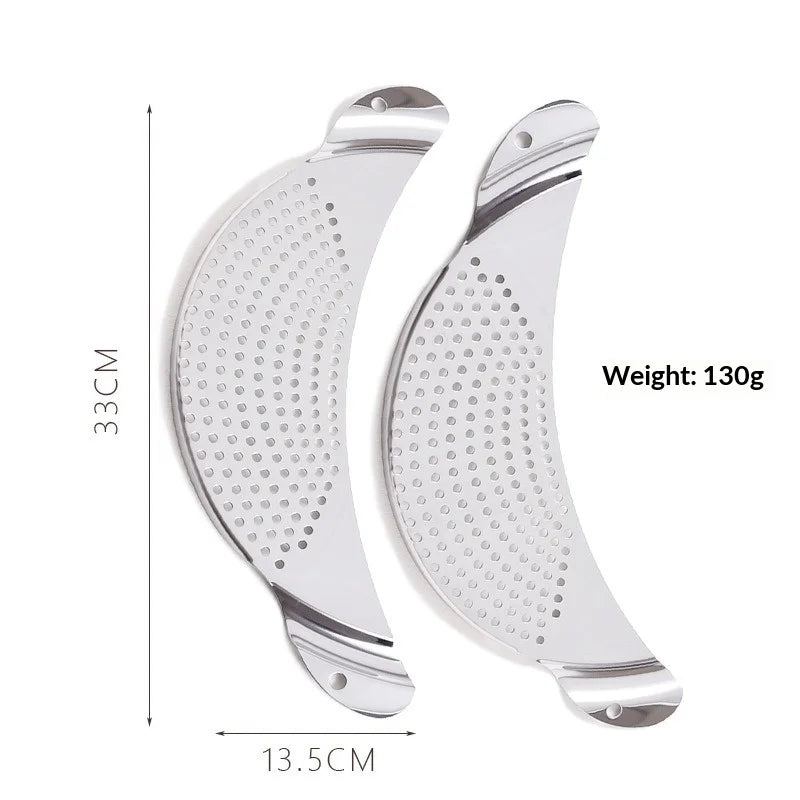Kitchen Stainless Steel Pan Pot Strainer with Handle, Pasta Drainer, Colander Water Filter, Vegetable Drainer, Slag Separator Peaceful Pleasures Health and Wellness