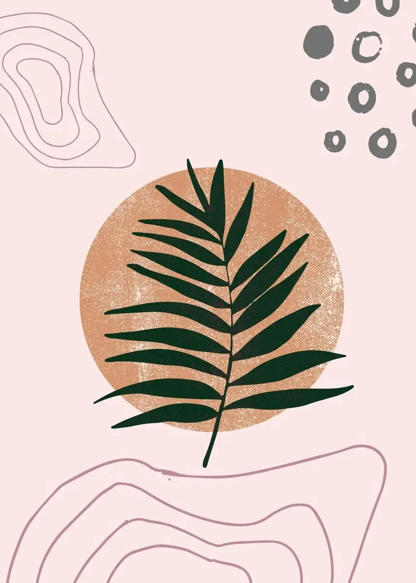 Modern Minimalist Flowers & Grass Canvas Wall Art | Unframed Print