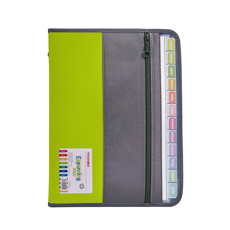 13-Pocket Accordion File Organizer with Zipper & Pencil Pouch
